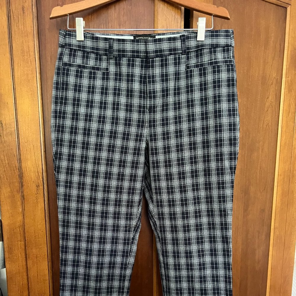 Banana Republic Sloan blue plaid pants, Size 10P